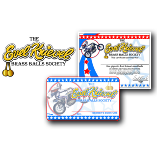 Numbered/Personalized Evel Knievel Brass Balls Society Membership Packet