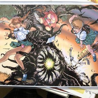 LARGE PRINT F: BANZAI VS. TREE OF TERROR! -- 17" x 11" autographed