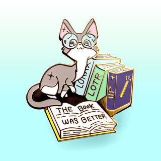 Enamel Pin The Book Was Better (Cornish Rex Cat)