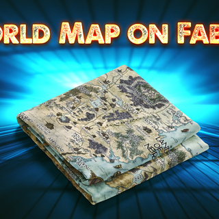 World Map printed on fabric