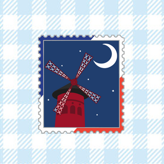 Stamp Windmill Pin