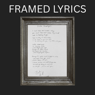 Framed handwritten Lyric Sheet