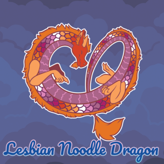 Lesbian Noodle Dragon Enamel Pin