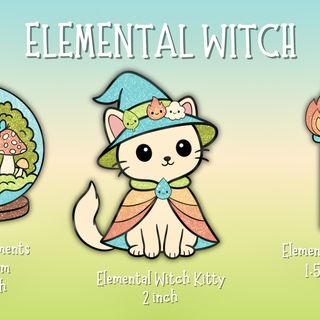 Elemental Witch Pin Set