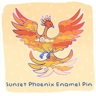 Sunset Phoenix Cross Collab Enamel Pin