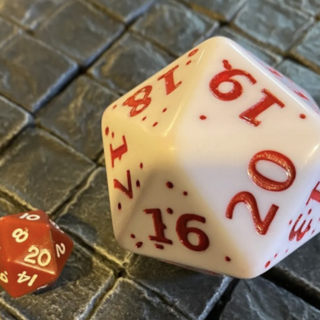 Progressively Bloody Oversize Spin down D20 dice for hit points