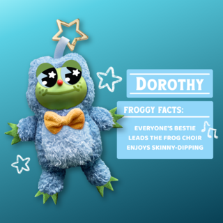 Frog Friends Plush Charm: Dorothy (Light Blue)