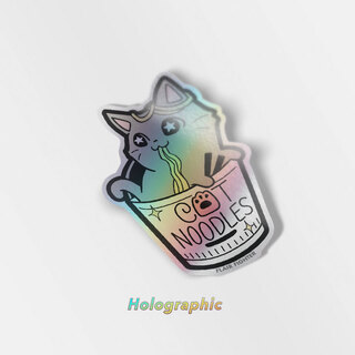 Holographic Vinyl Stickers Cat (Cup) Noodles