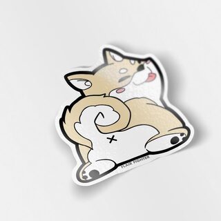 Vinyl Sticker Cream Shiba Inu Sploot