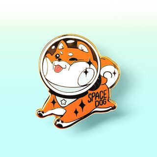 Enamel Pin Red Shiba Inu Space Dog