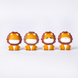 Wooden Lions Set with Hearts Full of Roar