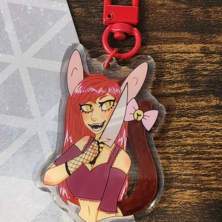 Knife Cat Girl Keychain