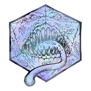 Holographic sticker of the Tumble Maw in D20 Form*