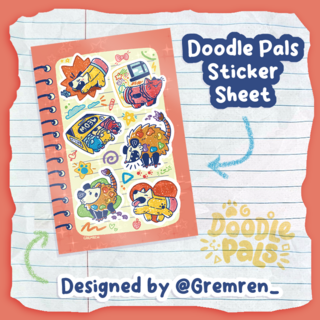 Doodle Pals Sticker Sheet