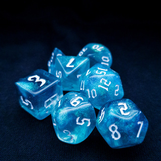 Ocean &  Arctic Blue Marble Dice Set
