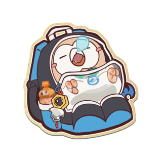 Sleeping backpack owl sticker