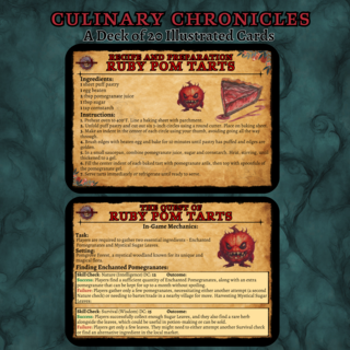 CULINARY CHRONICLES - 20 Recipe Cards