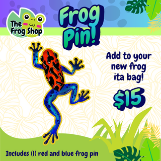 Red and Blue Frog Pin