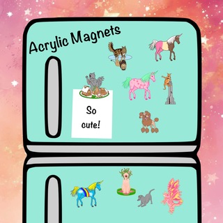 3 acrylic magnets for $12