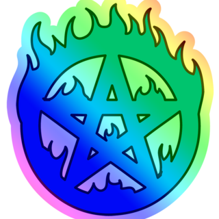 3" Holographic Pentagram Sticker