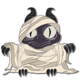 Black Mummy Derpy Dragon pin - Haunted
