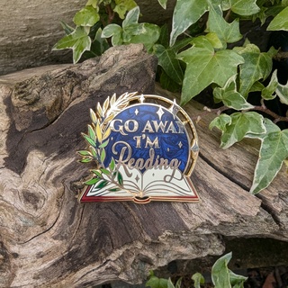 go away enamel pin