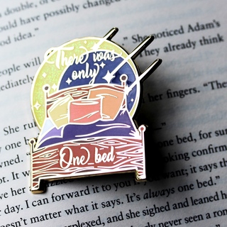 Only one bed enamel pin