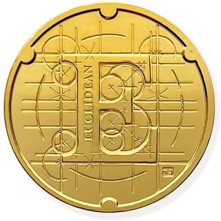One (1) 24K Gold Vermeil Euclidean Coin