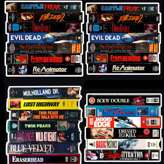 FrankenHorrors 80s Horror/Thriller VHS Stack Sticker SET