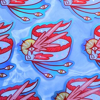 Starry Oar Fish Holo Vinyl Sticker