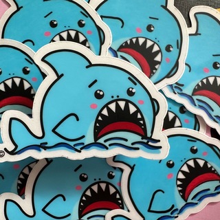 Anxious Shark Vinyl Sticker