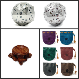 Stainless Steel 120-sided Die - Deluxe Edition (incl. wood stand & leather bag)