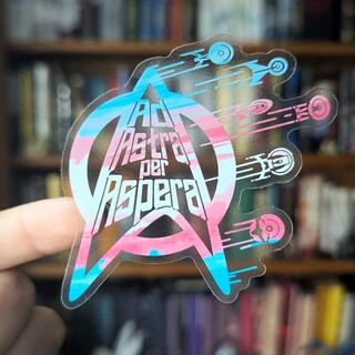 NEW!  Ad astra per aspera star trek sticker