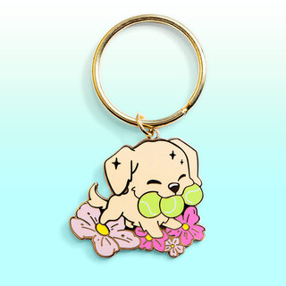 Keychain Tennis Ball Golden Retriever