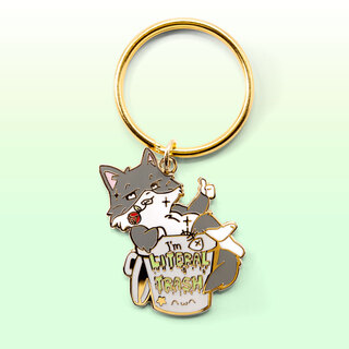 Enamel Pin I'm Literal Trash (Norwegian Forest Cat)Keychain I'm Literal Trash (Norwegian Forest Cat)