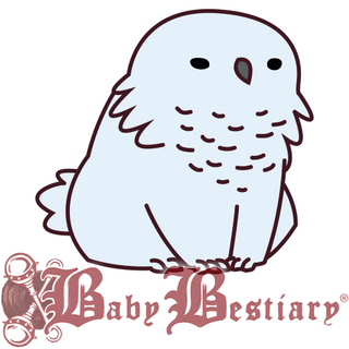 Sitting Snowy Owlbear Pin (021)