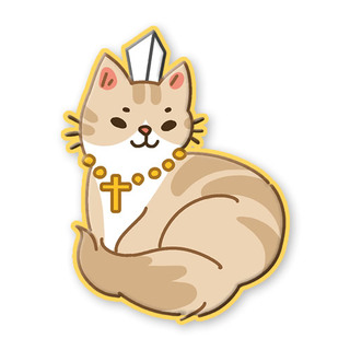 Cat's Gambit 1.5" Enamel Pin - Bishop