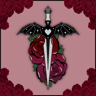 Sword with Roses Sticker