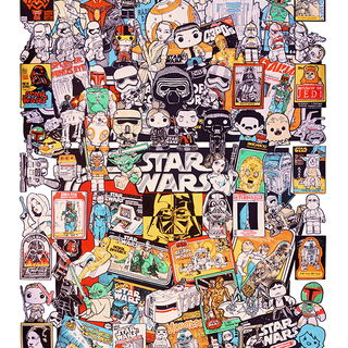 STAR WARS 40 Years of Collectibles Art Print