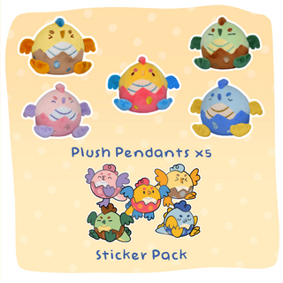 Bitty Basilisk Gang Plush Pendant Set