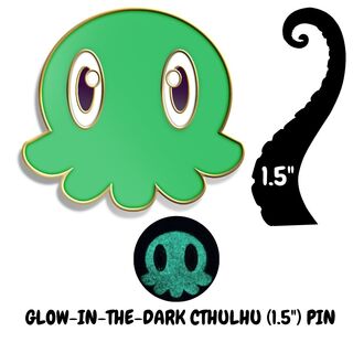 Glow-In-The-Dark Cthulhu (1.5") Enamel Pin