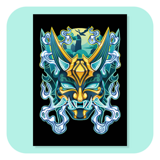 Genshin Impact Xiao Mask A4 Print
