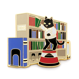 Library Science Cat Pin