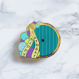 Birthday Blue Door Enamel Pin