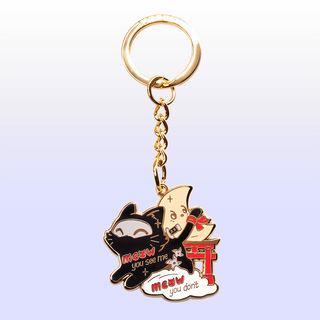 Keychain Ninja Cat (Meow You See Me Meow You Don't)