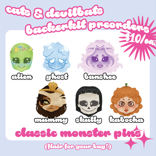 Classic Monsters - 1.5" Monster Girl Acrylic Pins