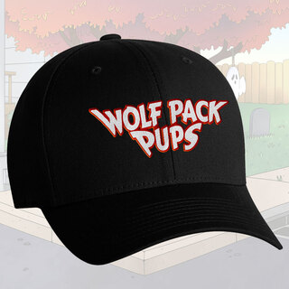 Wolf Pack Pups Logo Black Flexfit Hat