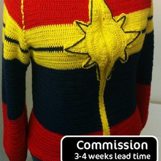 Captain Marvel Crochet Jacket Commission