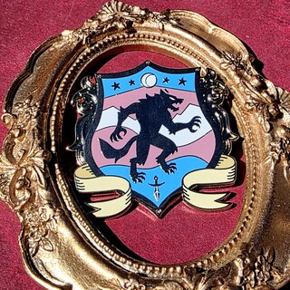 Past Heraldry Transgender Werewolf Pin (Dark Pink)