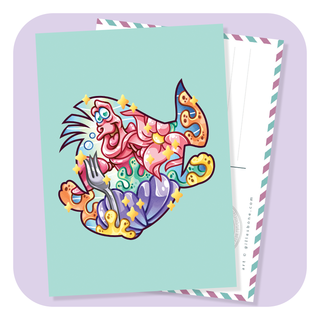 Magical Silhouette Flounder Postcard